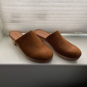 Madewell mule clogs wood block heels
